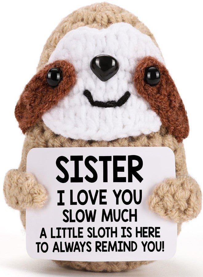 MBL Sister Valentines Birthday Gifts - Valentine's Galentines Day Funny Cute Small Crochet Sloth Graduation Stocking Stuffers Christmas Mothers Gift for Sisters Sis Big Little Soul Sister - Image 1